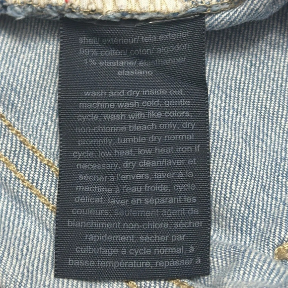 📌5/$25 Tommy Hilfiger Embroidered Logo‎ Y2K Womens Denim Jean Shorts Size 4 - Picture 5 of 9